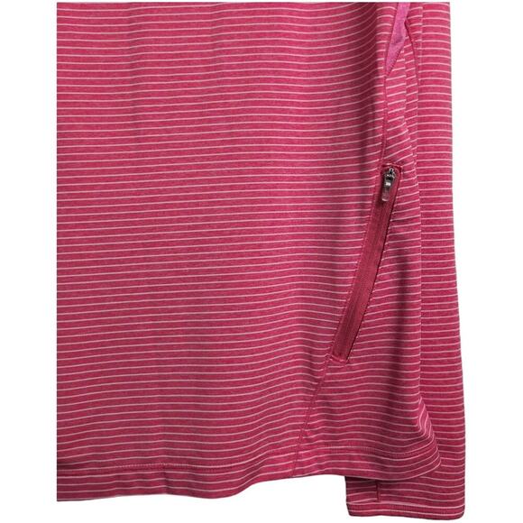 Coolibar Devi L/S Fitness T-Shirt Salmon Striped Crew Neck Raglan 01496 Size M - Picture 5 of 12